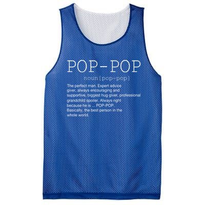 PopPop Definition Noun Grandpa Grandparents Day Funny Gift Mesh Reversible Basketball Jersey Tank