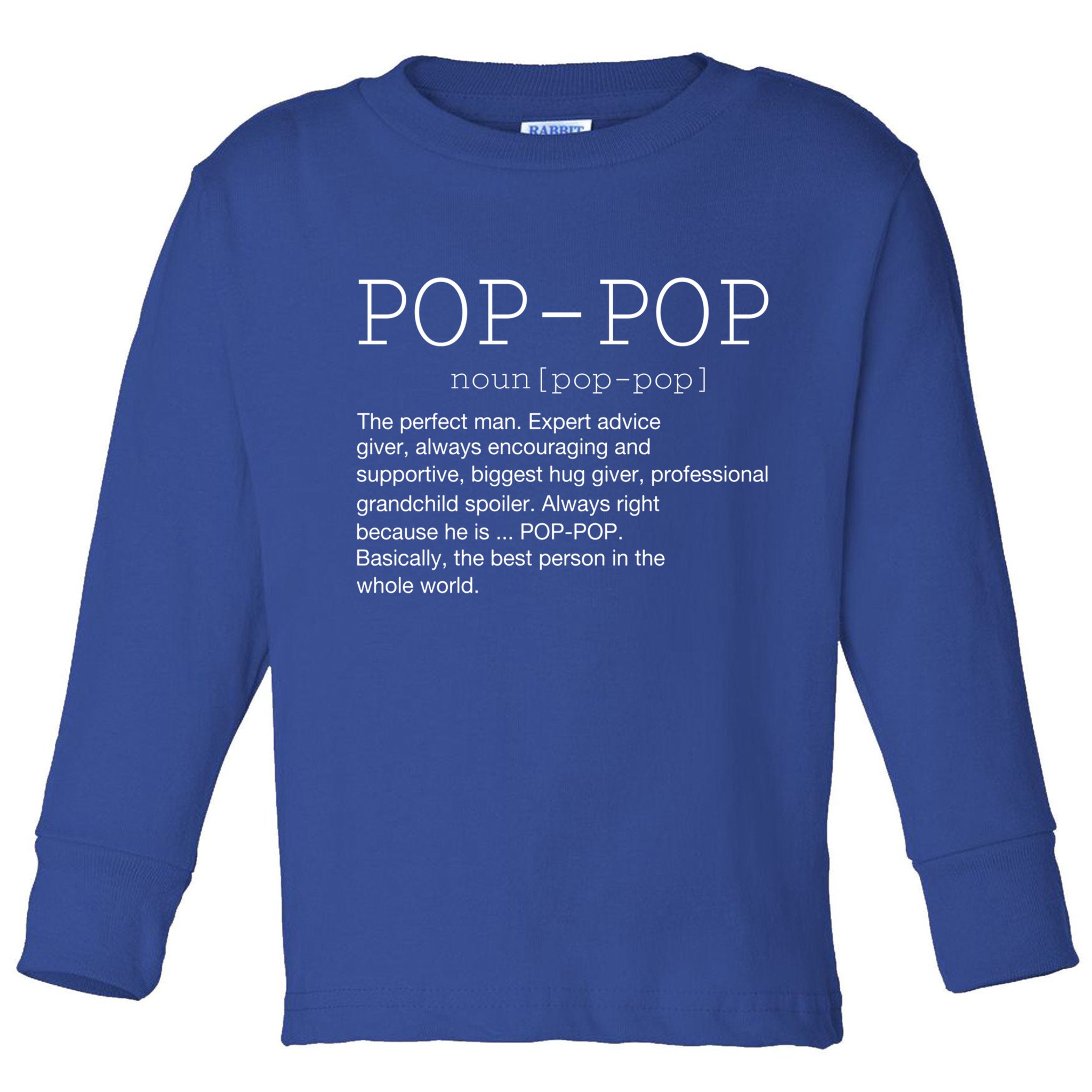 PopPop Definition Noun Grandpa Grandparents Day Funny Gift Toddler Long Sleeve Shirt
