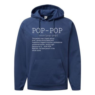 PopPop Definition Noun Grandpa Grandparents Day Funny Gift Performance Fleece Hoodie