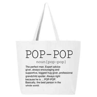 PopPop Definition Noun Grandpa Grandparents Day Funny Gift 25L Jumbo Tote