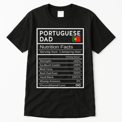 Portuguese Dad Nutrition Facts National Pride Gift For Dad Tall T-Shirt