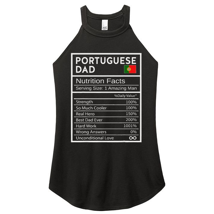 Portuguese Dad Nutrition Facts National Pride Gift For Dad Women's Perfect Tri Rocker Tank