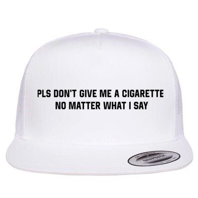 Please Do Not Give Me A Cigarette No Matter What I Say  Flat Bill Trucker Hat
