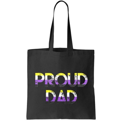 Proud Dad Non Binary Pride Flag Lgbt Fathers Day Tote Bag