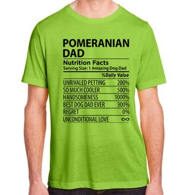 Pomeranian Dad Nutrition Facts Funny Pomeranian Dog Owner Adult ChromaSoft Performance T-Shirt