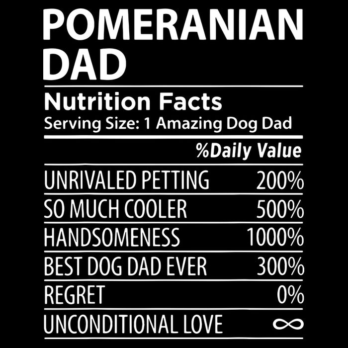 Pomeranian Dad Nutrition Facts Funny Pomeranian Dog Owner 16 in Basic Backpack