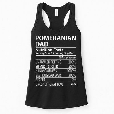 Pomeranian Dad Nutrition Facts Funny Pomeranian Dog Owner Womens Tank Top