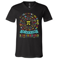 Pi Day Of The Century Tee Spiral Pi Math Tee For Pi Day 3.14 V-Neck T-Shirt