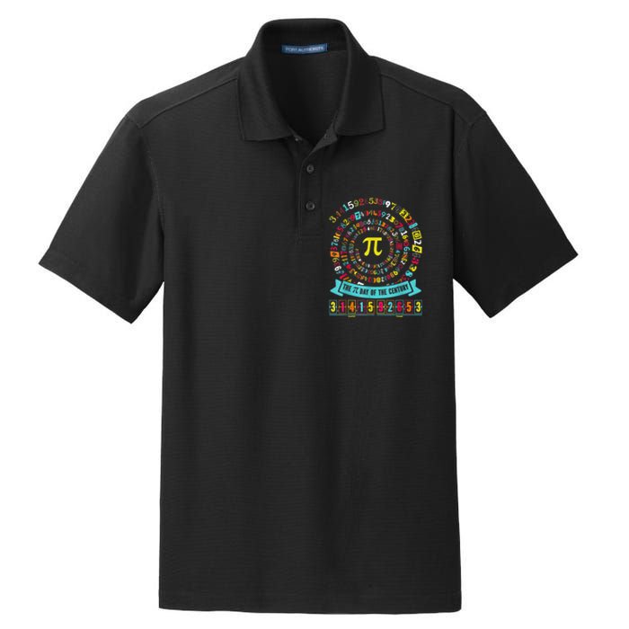 Pi Day Of The Century Tee Spiral Pi Math Tee For Pi Day 3.14 Dry Zone Grid Polo