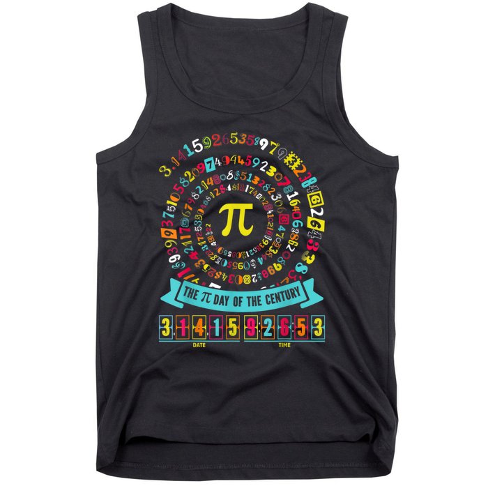 Pi Day Of The Century Tee Spiral Pi Math Tee For Pi Day 3.14 Tank Top