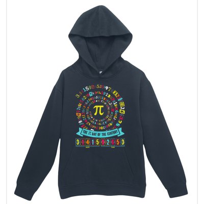 Pi Day Of The Century Tee Spiral Pi Math Tee For Pi Day 3.14 Urban Pullover Hoodie