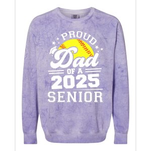 Proud Dad Of A 2025 Senior Grad 2025 Softball Gift Colorblast Crewneck Sweatshirt