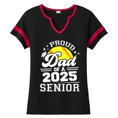 Proud Dad Of A 2025 Senior Grad 2025 Softball Gift Ladies Halftime Notch Neck Tee