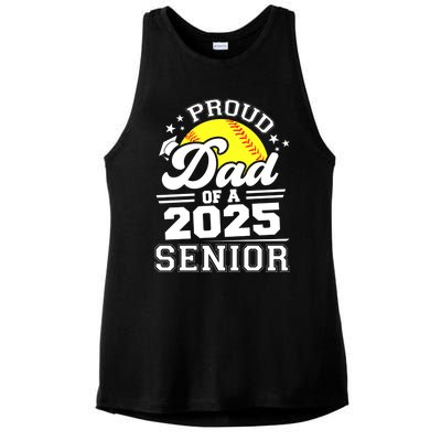 Proud Dad Of A 2025 Senior Grad 2025 Softball Gift Ladies PosiCharge Tri-Blend Wicking Tank