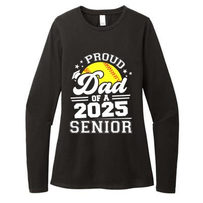 Proud Dad Of A 2025 Senior Grad 2025 Softball Gift Womens CVC Long Sleeve Shirt