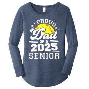 Proud Dad Of A 2025 Senior Grad 2025 Softball Gift Women's Perfect Tri Tunic Long Sleeve Shirt