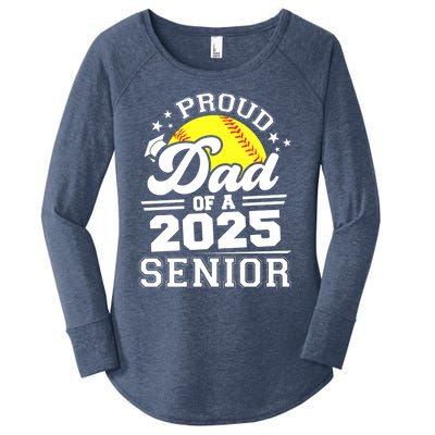 Proud Dad Of A 2025 Senior Grad 2025 Softball Gift Women's Perfect Tri Tunic Long Sleeve Shirt