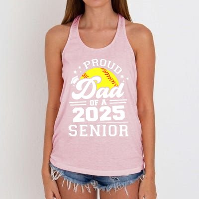 Proud Dad Of A 2025 Senior Grad 2025 Softball Gift Women's Knotted Racerback Tank