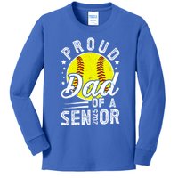 Proud Dad Of A 2025 Senior Softball Senior Dad 2025 Gift Kids Long Sleeve Shirt