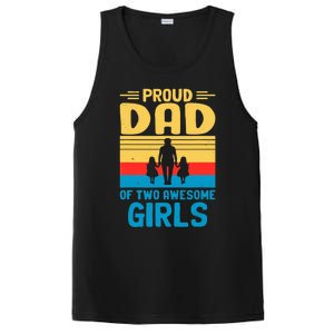 Proud Dad Of Two Awesome Girl I Dad PosiCharge Competitor Tank