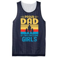 Proud Dad Of Two Awesome Girl I Dad Mesh Reversible Basketball Jersey Tank