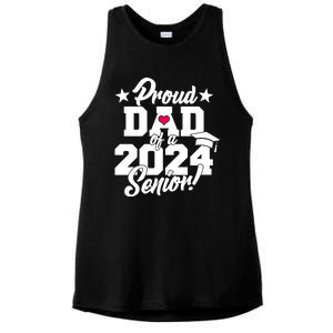 Proud Dad Of A 2024 Senior Grad Ladies PosiCharge Tri-Blend Wicking Tank