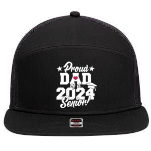 Proud Dad Of A 2024 Senior Grad 7 Panel Mesh Trucker Snapback Hat