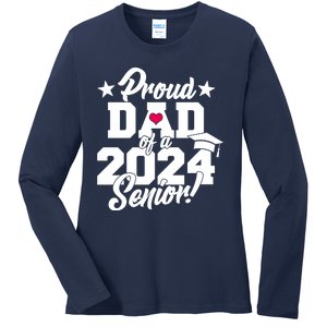 Proud Dad Of A 2024 Senior Grad Ladies Long Sleeve Shirt