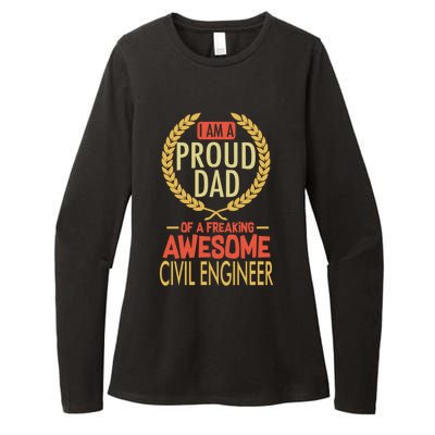 Proud Dad Of A Freaking Awesome Civil Engineer Gift Womens CVC Long Sleeve Shirt