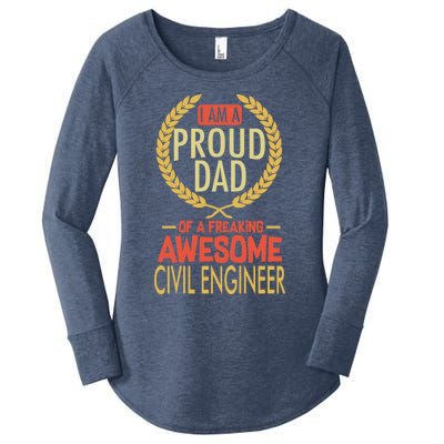 Proud Dad Of A Freaking Awesome Civil Engineer Gift Women's Perfect Tri Tunic Long Sleeve Shirt