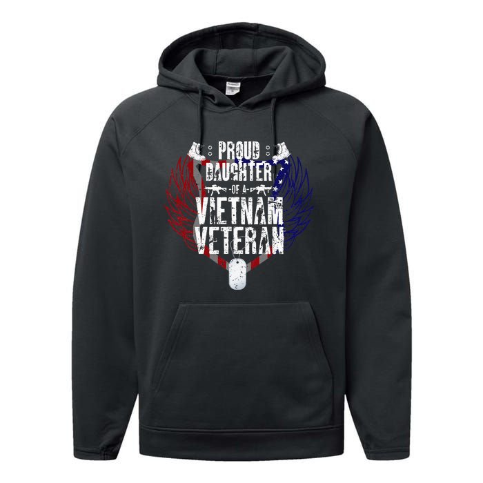 Proud Daughter Of A Vietnam Veteran Performance Fleece Hoodie