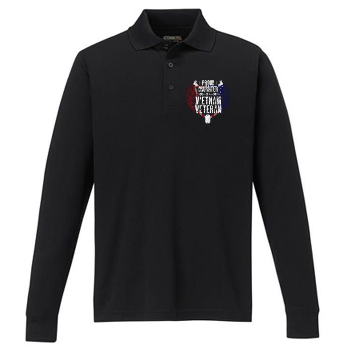 Proud Daughter Of A Vietnam Veteran Performance Long Sleeve Polo