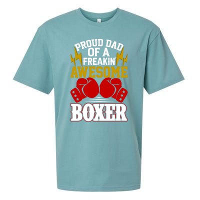 Proud Dad Of A Freakin Awesome Boxer Gift For Boxing Dads Meaningful Gift Sueded Cloud Jersey T-Shirt