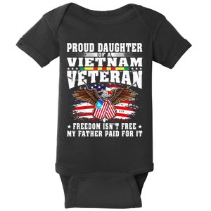 Proud Daughter Of A Vietnam Veteran Freedom Isn't Free Gift Baby Bodysuit