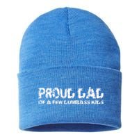 Proud Dad Of A Few Dumbass Funny Dad Bod Fathers Day Gift Sustainable Knit Beanie