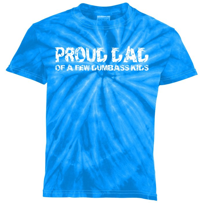 Proud Dad Of A Few Dumbass Funny Dad Bod Fathers Day Gift Kids Tie-Dye T-Shirt