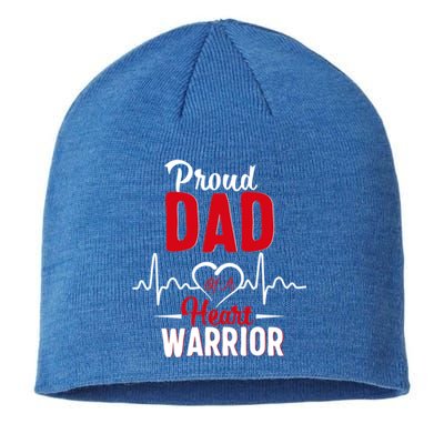 Proud Dad Of A Heart Warrior Chd Awareness Gift Sustainable Beanie