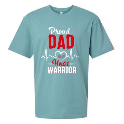 Proud Dad Of A Heart Warrior Chd Awareness Gift Sueded Cloud Jersey T-Shirt