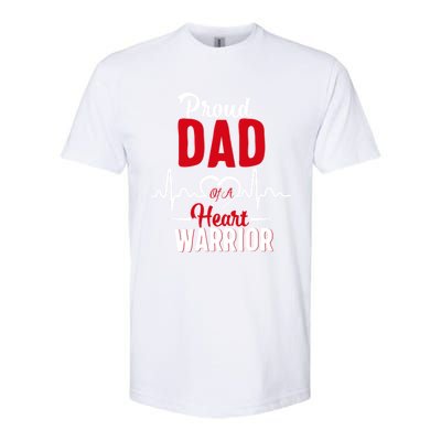 Proud Dad Of A Heart Warrior Chd Awareness Gift Softstyle CVC T-Shirt