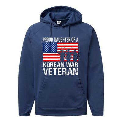 Proud Daughter Of A Korean War Veteran Family Matching Vet Performance Fleece Hoodie