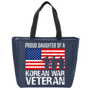 Proud Daughter Of A Korean War Veteran Family Matching Vet Zip Tote Bag