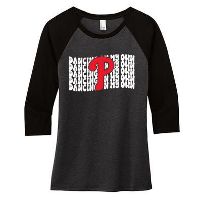 Phillies Dancing On My Own Women's Tri-Blend 3/4-Sleeve Raglan Shirt