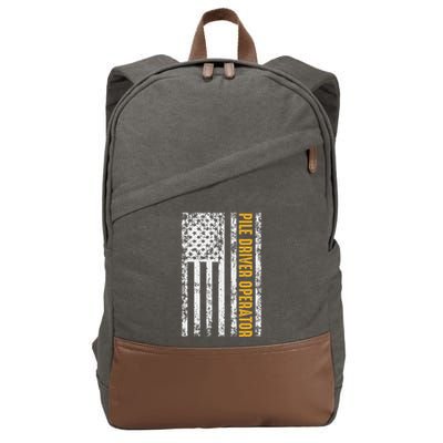 Pile Driver Operator Usa Flag Gift Cotton Canvas Backpack