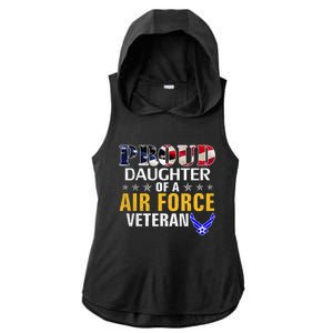 Proud Daughter Of A Air Force Veteran American Flag Military Funny Gift Ladies PosiCharge Tri-Blend Wicking Draft Hoodie Tank