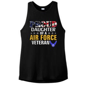 Proud Daughter Of A Air Force Veteran American Flag Military Funny Gift Ladies PosiCharge Tri-Blend Wicking Tank