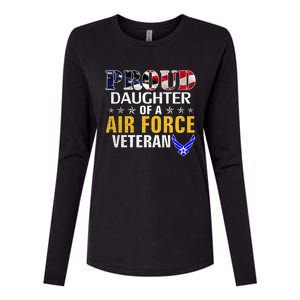 Proud Daughter Of A Air Force Veteran American Flag Military Funny Gift Womens Cotton Relaxed Long Sleeve T-Shirt