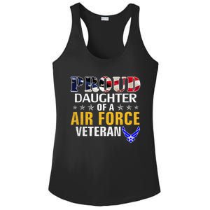 Proud Daughter Of A Air Force Veteran American Flag Military Funny Gift Ladies PosiCharge Competitor Racerback Tank