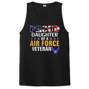 Proud Daughter Of A Air Force Veteran American Flag Military Funny Gift PosiCharge Competitor Tank