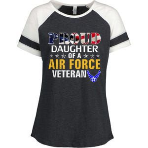 Proud Daughter Of A Air Force Veteran American Flag Military Funny Gift Enza Ladies Jersey Colorblock Tee