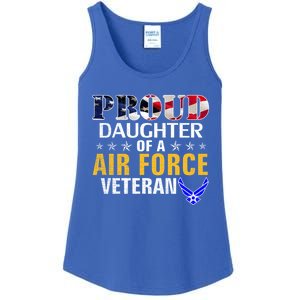 Proud Daughter Of A Air Force Veteran American Flag Military Funny Gift Ladies Essential Tank